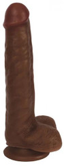 Thinz 8 inches Slim Dong with Balls Chocolate Brown by Curve Toys