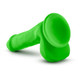 Neo 6 inches Dual Density Penis with Balls Neon Green by Blush Novelties - view 3