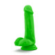 Neo 6 inches Dual Density Penis with Balls Neon Green by Blush Novelties - view 4