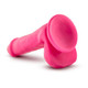 Neo 6 inches Dual Density Penis with Balls Neon Pink by Blush Novelties - view 3