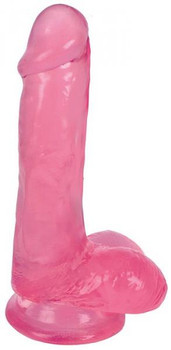 LolliPop Dildo 6 inches Slim Stick Dildo Balls Pink Cherry Ice by Curve Novelties