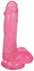 LolliPop Dildo 6 inches Slim Stick Dildo Balls Pink Cherry Ice by Curve Novelties
