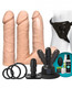 Vac-U-Lock Vibrating Ultraskyn Couples Set with Remote - Beige Adult Sex Toy