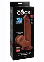 Kc Plus Triple Dense Cock W/balls 8 Brn Best Sex Toys