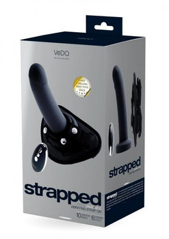Strapped Recharge Vibe Strap On Black Adult Toys