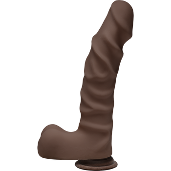 The D Ragin D 9 inches Dildo with Balls Chocolate Brown Adult Sex Toy