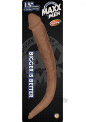 Maxx Men 15 Curved Double Dong Brown Sex Toys