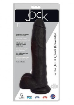 Jock Realistic Dong W/balls 11 Black Adult Toy