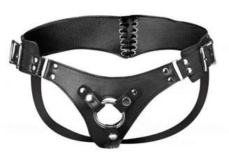 Strap U Bodice Corset Style Strap On Harness Black O/S by XR Brands