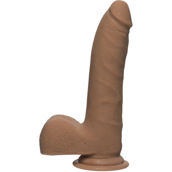 The D Realistic D 7 inches Slim Dildo with Balls Brown Adult Sex Toy