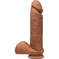 The D Perfect D 8 inches Dildo with Balls Caramel Tan Sex Toy