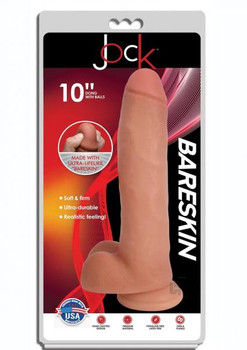 Jock Bareskin Dong W/balls 10 Vanilla Adult Sex Toy
