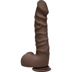 The D Ragin D 7.5 inches Dildo with Balls Chocolate Brown Best Sex Toy