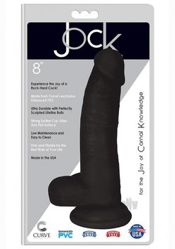 Jock Realistic Dong W/balls 8 Black Adult Sex Toys