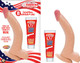 All American Whoppers 8 inches Curved Dong, Balls Beige by NassToys - view 2