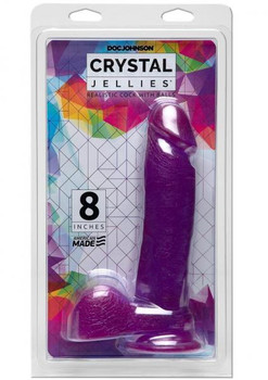Crystal Jellies Ballsy Cock 8 Purple Best Sex Toys