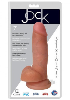 Jock Realistic Dong W/balls 7 Vanilla Adult Toy