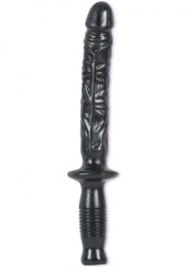 The Manhandler Black Dildo Baton Handle by Doc Johnson