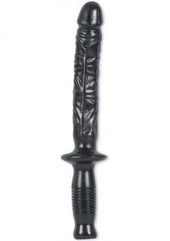 The Manhandler Black Dildo Baton Handle by Doc Johnson