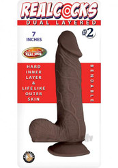 RealShaft Dildo Dual Layered 02 Dark Brown by Novelties By Nass-walk Inc