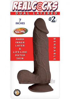 RealShaft Dildo Dual Layered 02 Dark Brown by Novelties By Nass-walk Inc
