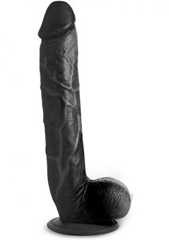 Mc Long Logan Dildo W/balls 10 Black Adult Sex Toy