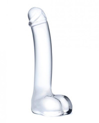 Glas 7 inches Realistic Curved Glass G-Spot Dildo Clear Adult Sex Toy