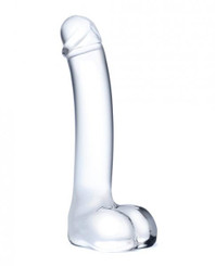 Glas 7 inches Realistic Curved Glass G-Spot Dildo Clear by Electric Eel, Inc.