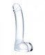 Glas 7 inches Realistic Curved Glass G-Spot Dildo Clear by Electric Eel, Inc.
