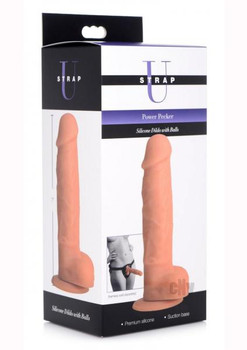 Strap U Silicone Dildo W/balls Flesh Best Adult Toys