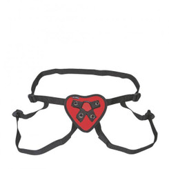 Lux Fetish Red Heart Strap On Harness O/S by Electric Eel Inc