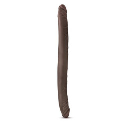 Dr Skin 16 inches Double Dildo Chocolate Brown by Blush Novelties