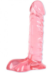 Crystal Jellies Ballsy Super Cock Sil A Gel 7 Inch Pink Sex Toy
