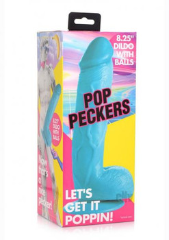 Pop Peckers Dildo W/balls 8.25 Blue Sex Toys