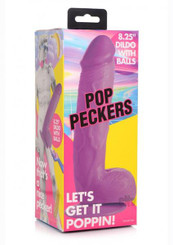 Pop Peckers Dildo W/balls 8.25 Purple by XR LLC