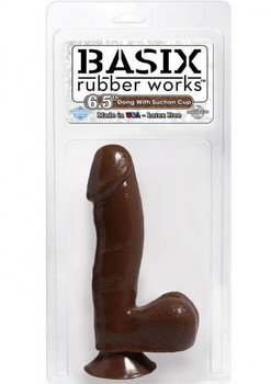 Basix Rubber Works 6.5 Inch Dong With Suction Cup Waterproof Brown Best Adult Toys