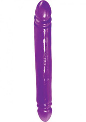 The REFLECTIVE GEL SERIES SMOOTH DOUBLE DONG 12 INCH PURPLE Sex Toy For Sale