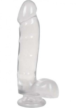 Jelly Jewels Cock And Balls With Suction Cup 8 Inch Diamond Sex Toy