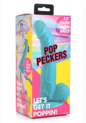 Pop Peckers Dildo W/balls 7.5 Blue Best Sex Toys