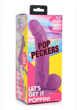 Pop Peckers Dildo W/balls 7.5 Purple Best Adult Toys