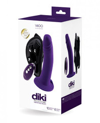 Vedo Diki Rechargeable Vibrating Dildo W/harness - Deep Purple by Savvy Co.