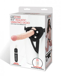 Lux Fetish 8.5 inches Realistic Vibrating Dildo W/strap On Harness Set by Electric eel inc.