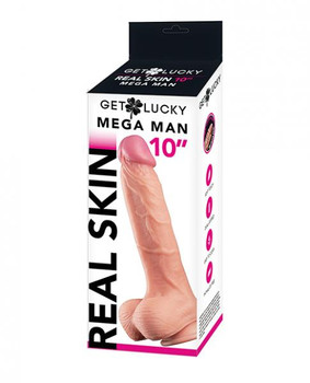 Voodoo Get Lucky 10 inches Real Skin Series Mega Man - Flesh Best Sex Toy