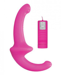 Ouch Vibrating Silicone Strapless Strap On Pink by Shots Toys