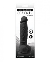 Colours Pleasures 5 inches Vibrating Dildo - Black Sex Toys
