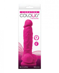 The Colours Pleasures 5 inches Vibrating Dildo - Pink Sex Toy For Sale