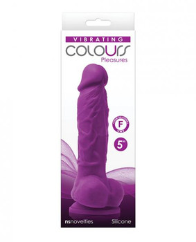 The Colours Pleasures 5 inches Vibrating Dildo - Purple Sex Toy For Sale