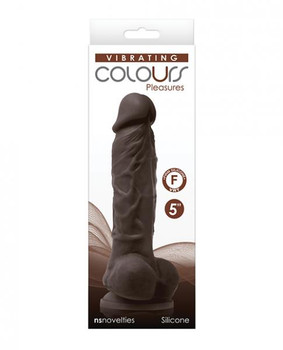 Colours Pleasures 5 inches Vibrating Dildo - Dark Brown Adult Sex Toys