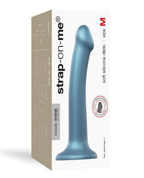 The Strap On Me Flexible Dildo - Metallic Blue Sex Toy For Sale