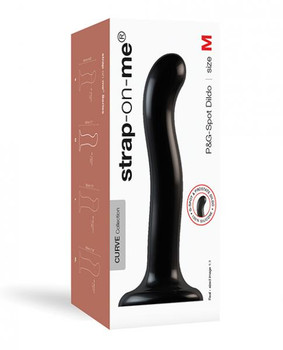 The Strap On Me Silicone P&g Spot Dildo - Medium Black Sex Toy For Sale